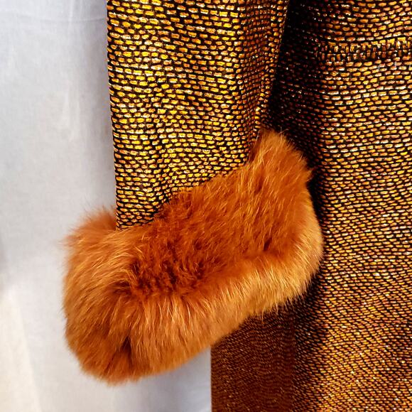 4 Piece Brown/Gold Suit Faux Fur Trim from Daniela by Neicy's Size 18 - Picture 11 of 16